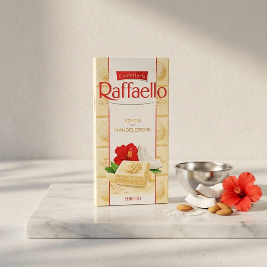 Raffaello – Ciocolată Albă cu Nucă de Cocos și Migdale, 90 g