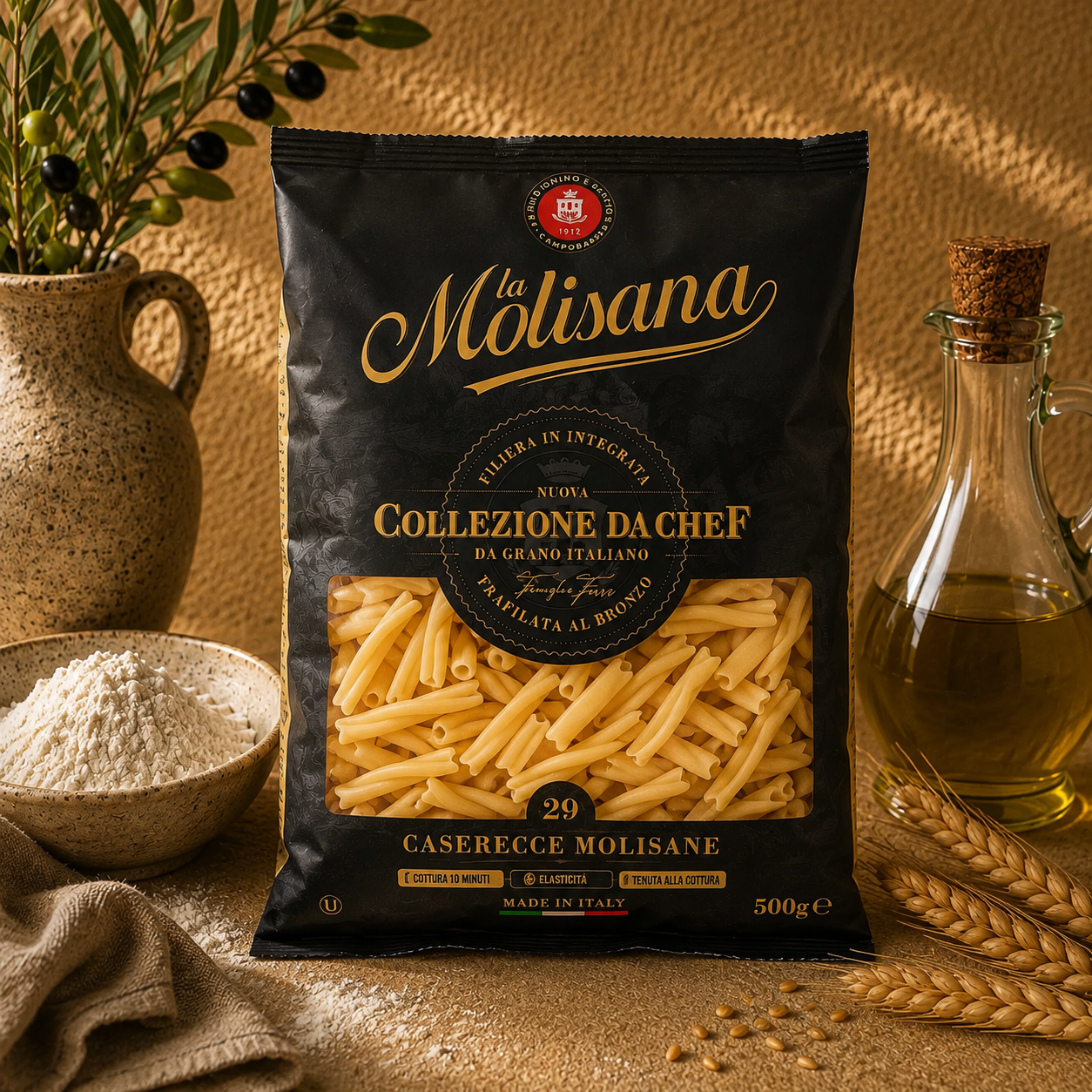 Caserecce La Molisana Nr. 29 Collezione Da Chef 1 Kg – Paste Italiene Trafilate La Bronz Pentru Sosuri Consistente