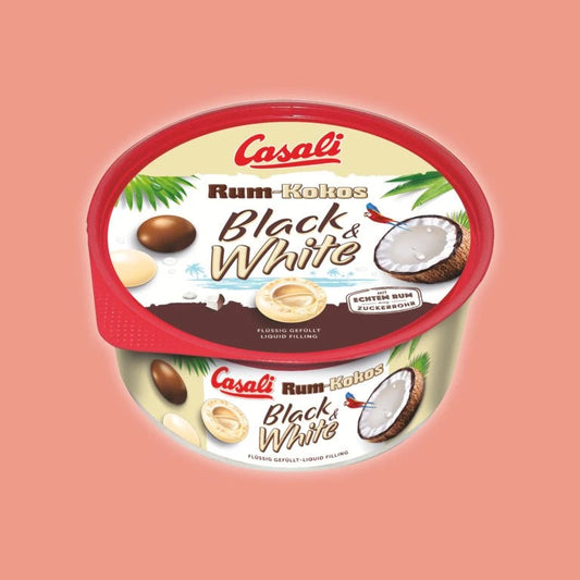 Bomboane cu Rom și Cocos Black & White Casali 300g