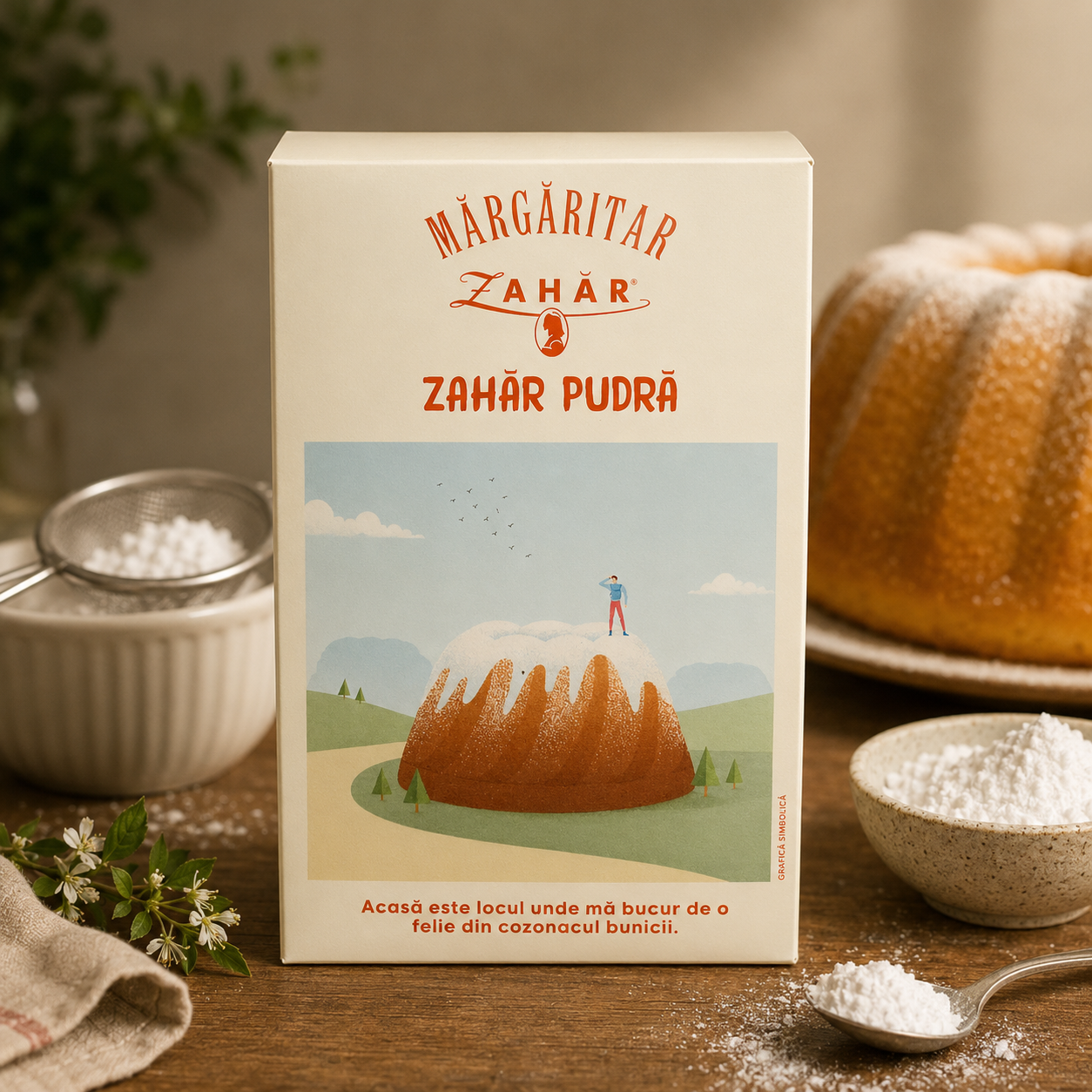Zahăr Pudră Mărgaritar, 500 g – Zahăr Fin pentru Prăjituri și Deserturi