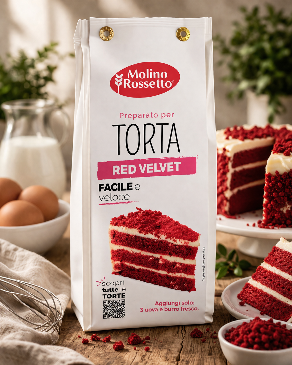 Mix pentru Tort Red Velvet – Molino Rossetto, Desert Rapid 400g