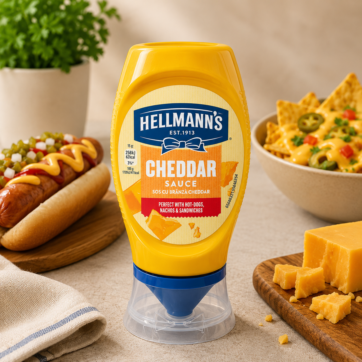 Sos Cheddar Hellmann’s, 250 ml