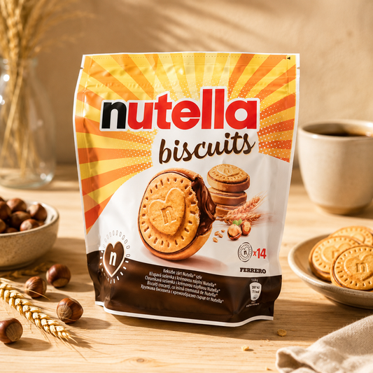 Nutella Biscuits – Biscuiți umpluți cu cremă Nutella, 193 g (14 biscuiți)
