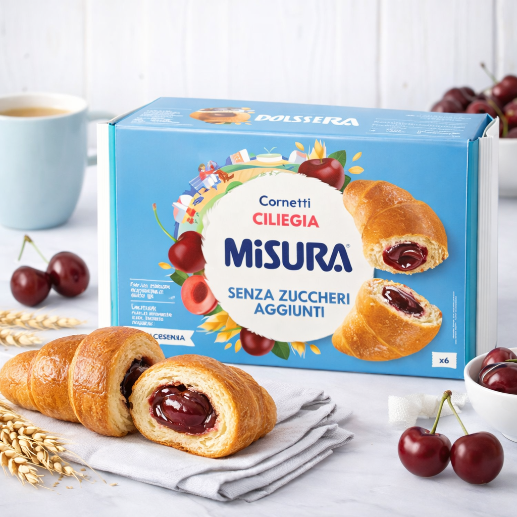 Croissant cu Umplutură de Cireșe Misura – Fără Zahăr Adăugat, 6 buc.