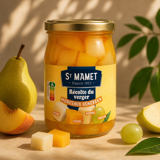 Cocktail de Fructe cu Pere, Piersici, Măr și Struguri St Mamet 525g