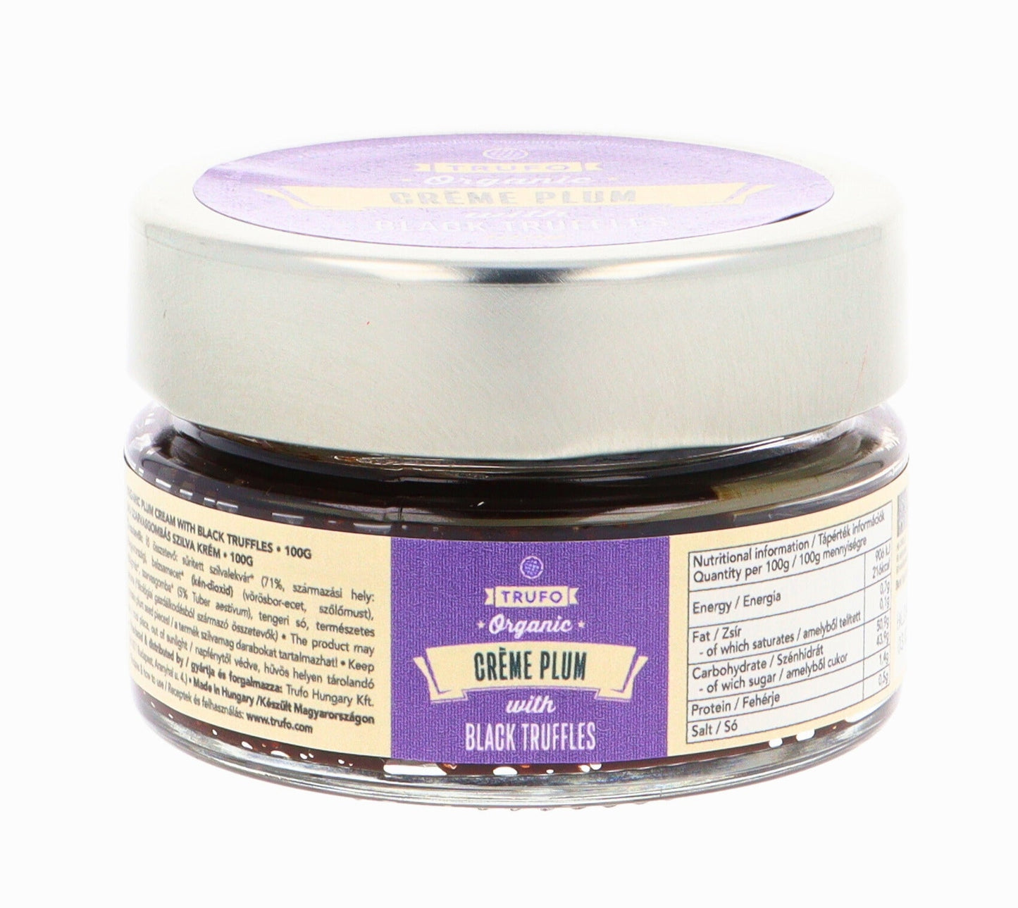 Cremă de Prune cu Trufe Negre Trufo Organic 100g – delicatesă gourmet dulce-sărată