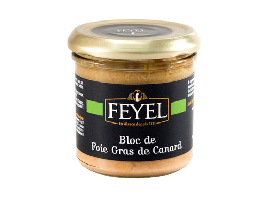 Foie gras de rață bloc 120g – delicatesă artizanală franceză Feyel
