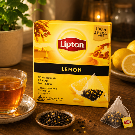Lipton Lemon – Ceai negru cu lămâie, 20 plicuri