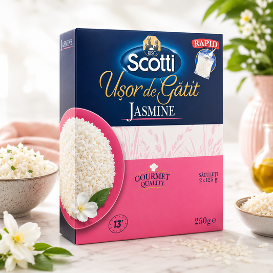 Orez Jasmine Riso Scotti Pentru Fierbere În Pungă, 250 g (2 × 125 g)