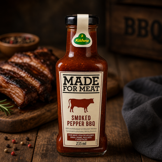 Sos BBQ Afumat Kühne Made for Meat 235ml – ideal pentru carne, grătar, burgeri și ribs