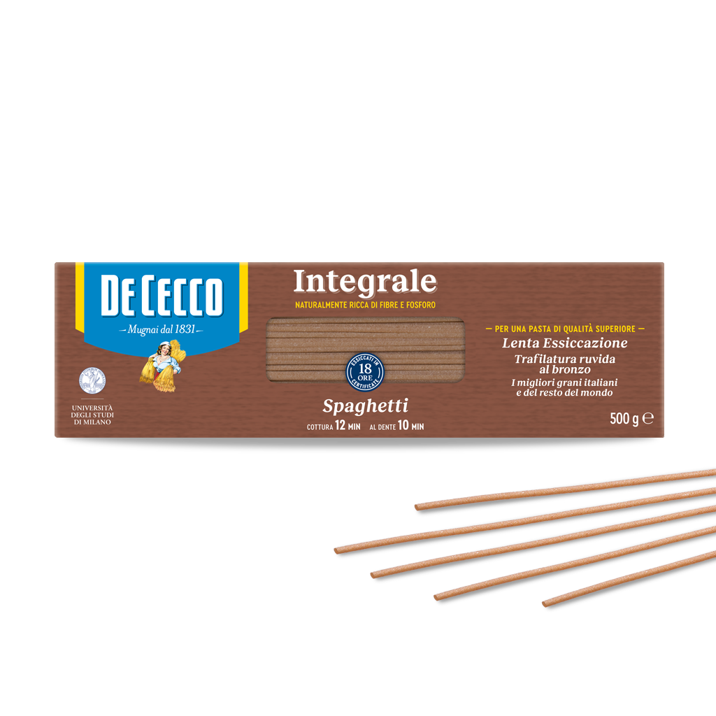 Spaghetti Integrale De Cecco 500g – Paste Integrale din Grâu Dur, Calitate Italiană