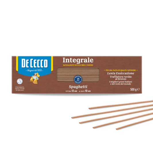 Spaghetti Integrale De Cecco 500g – Paste Integrale din Grâu Dur, Calitate Italiană