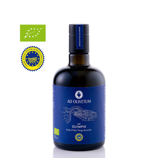 Ulei de măsline extravirgin PGI Olympia organic – Ad Olivetum (500 ml)