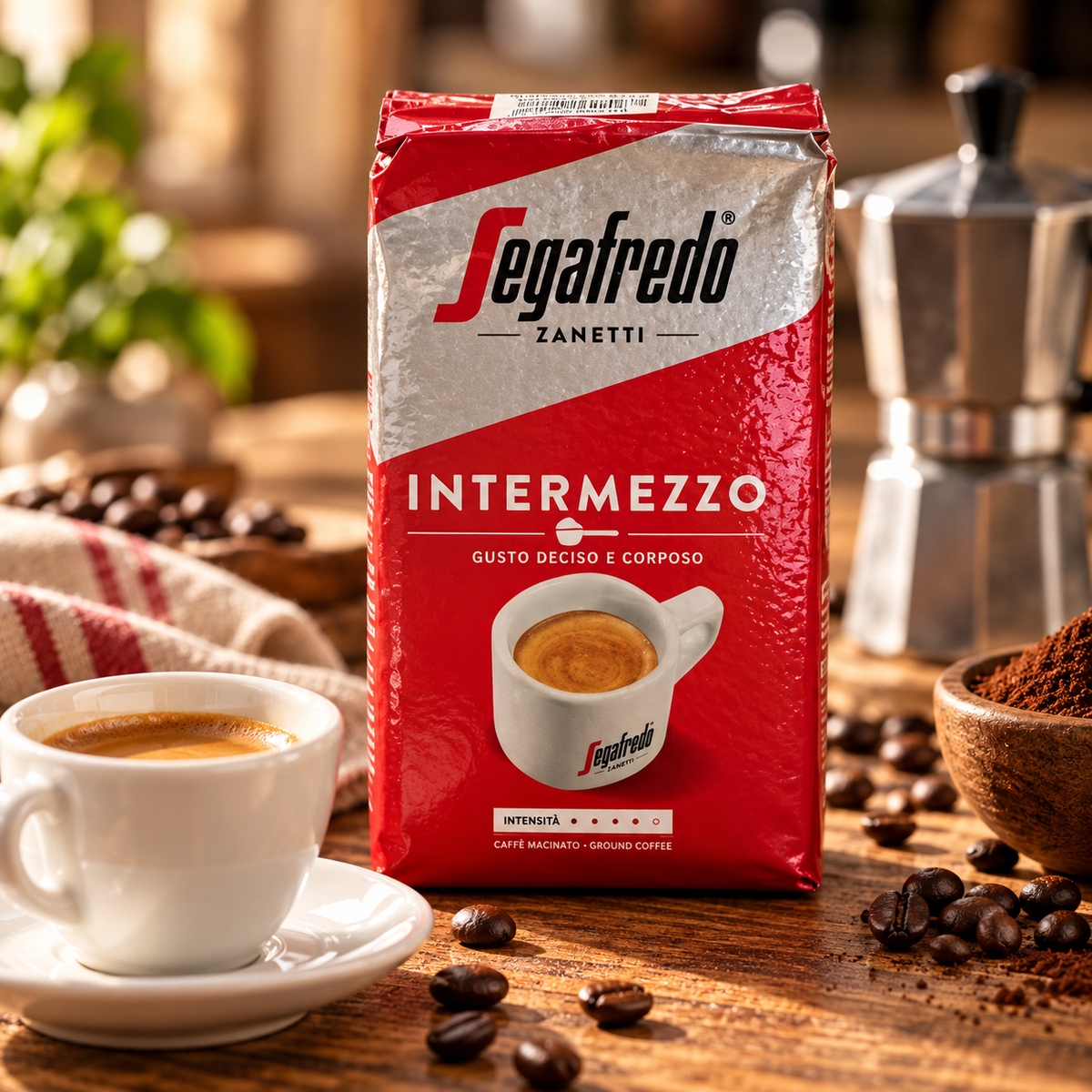 Segafredo Zanetti Intermezzo 250 g – Cafea Măcinată, Gust Intens și Corpolent