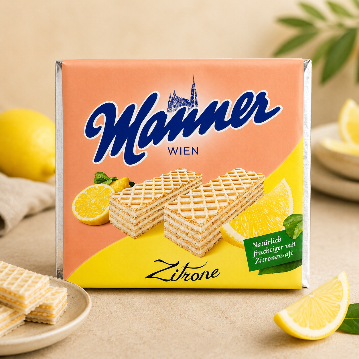 Manner Neapolitaner – Napolitane cu Cremă de Lămâie, 75 g
