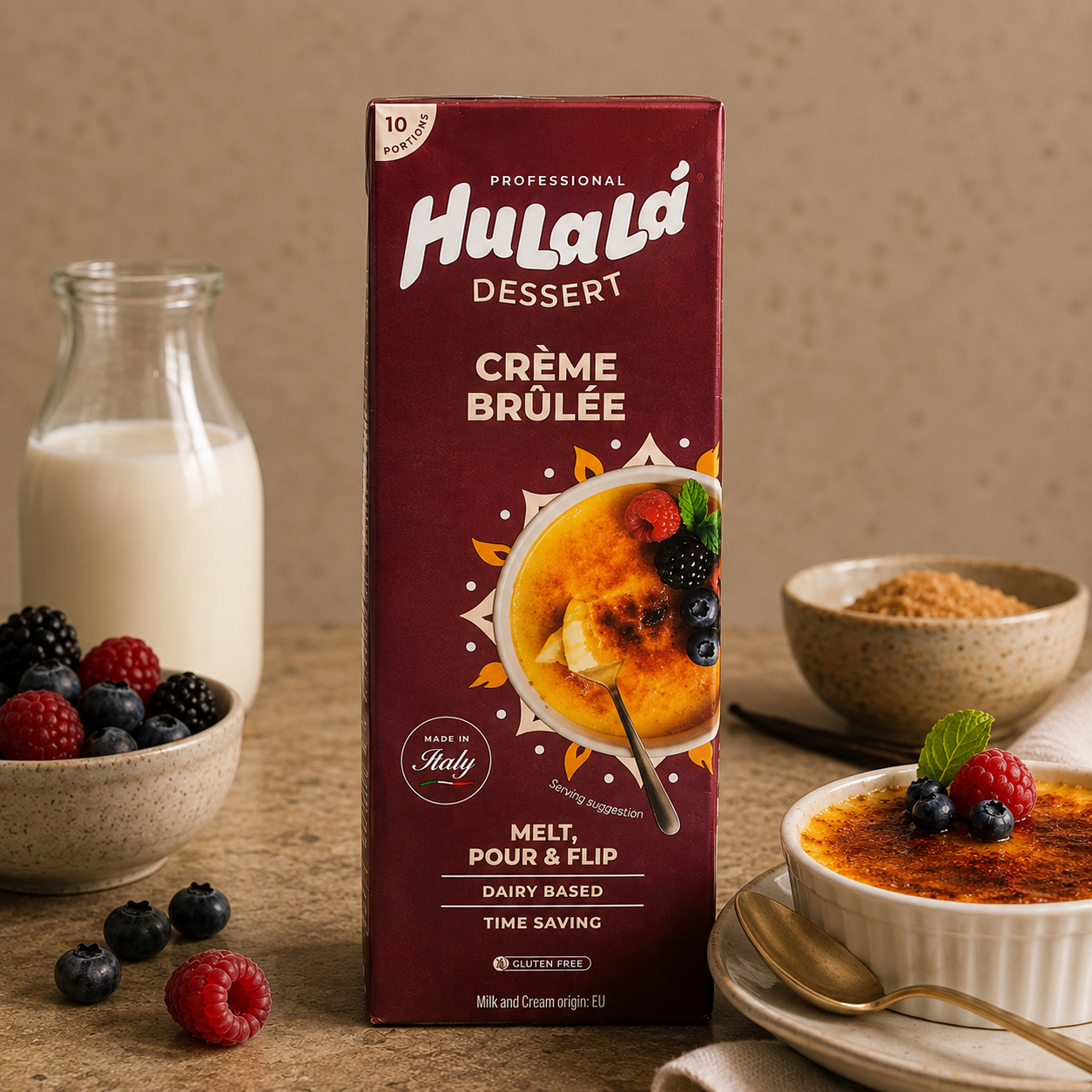 Hulala Professional Crème Brûlée, 1 L – Bază pentru Crème Brûlée