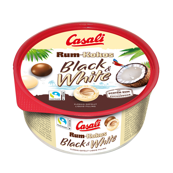 Bomboane cu Rom și Cocos Black & White Casali 300g
