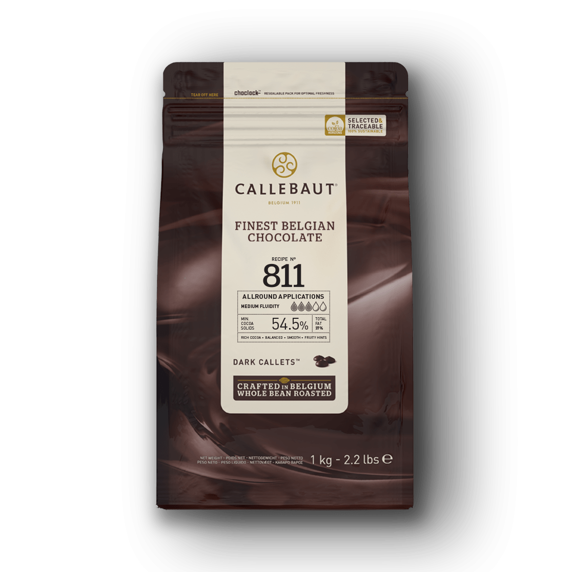 Ciocolată belgiană neagră 54,5% cacao Callebaut Recipe 811 – 1 kg