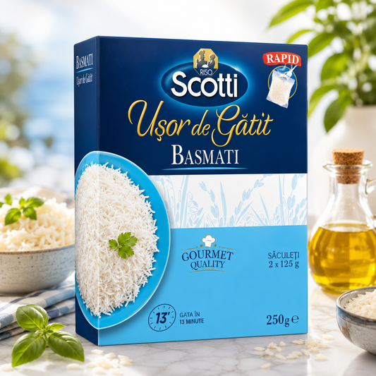 Orez Basmati Riso Scotti Pentru Fierbere În Pungă, 250 g (2 × 125 g)