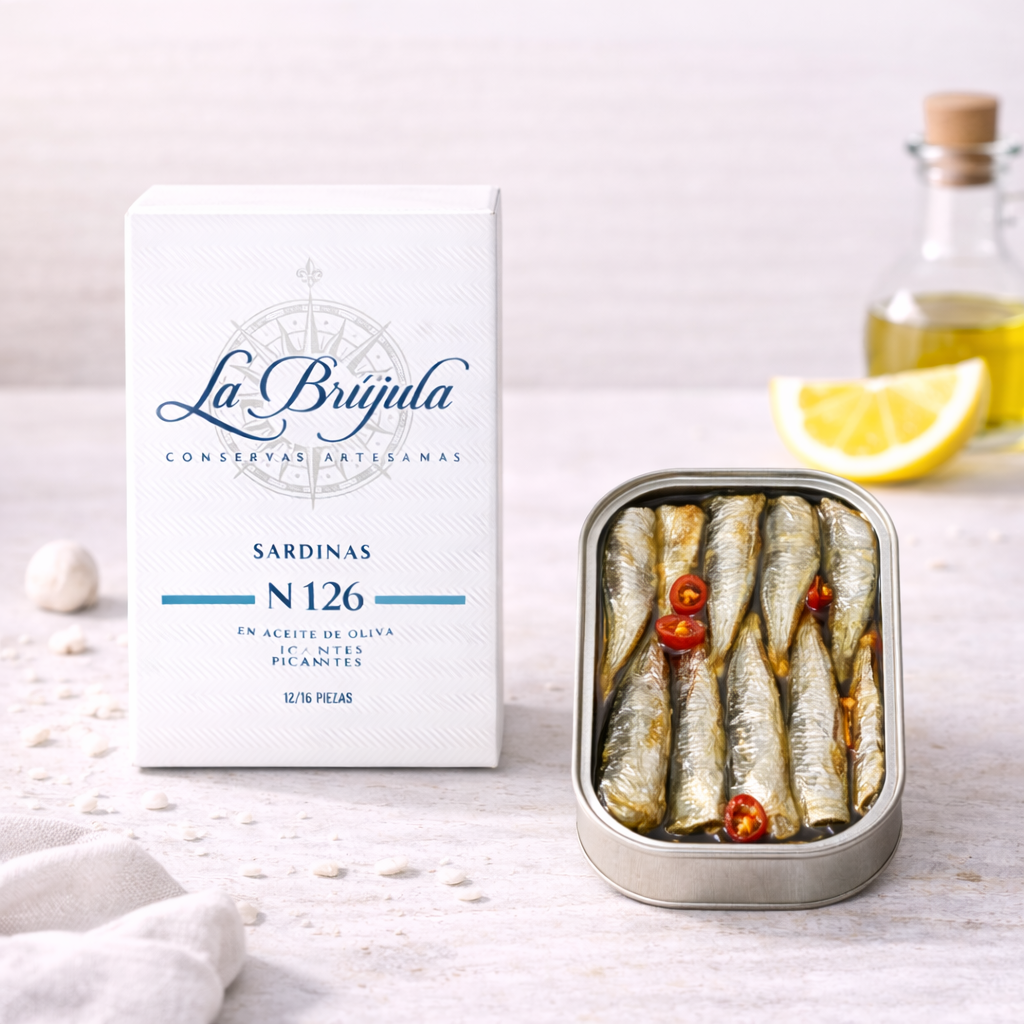 Sardine în Ulei de Măsline Picante 12/16 bucăți | La brújula
