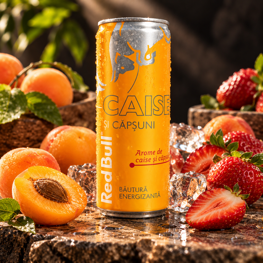 Red Bull Caise și Căpșuni – Băutură Energizantă, 250 ml