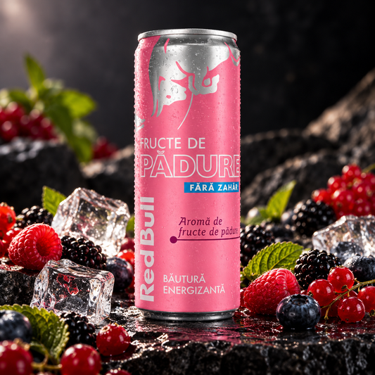 Red Bull Fructe de Pădure Fără Zahăr – Băutură Energizantă, 250 ml
