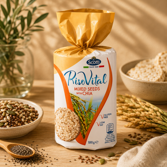 Orez Expandat Riso Scotti Risovital Cu Semințe De Chia, 100 g