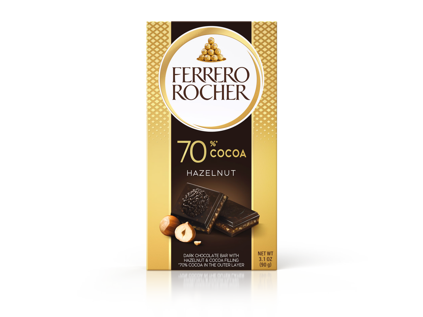 Ciocolată Neagră 70% cu Alune de Pădure Ferrero Rocher 90g