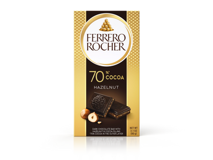 Ciocolată Neagră 70% cu Alune de Pădure Ferrero Rocher 90g