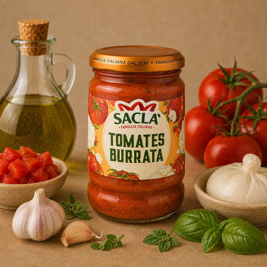 Saclà Sos cu Roșii și Burrata, 190 g – Sos Italian pentru Paste