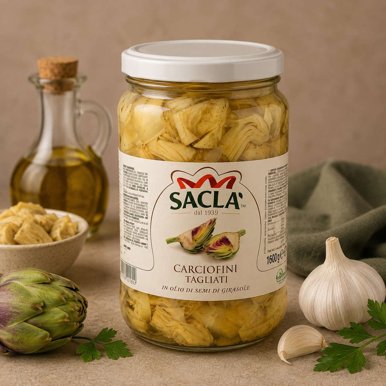 Saclà Anghinare Felii în Ulei, 1.5 kg – Antipasti Italian