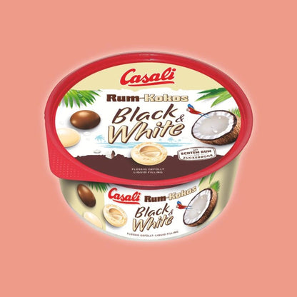 Bomboane cu Rom și Cocos Black & White Casali 300g