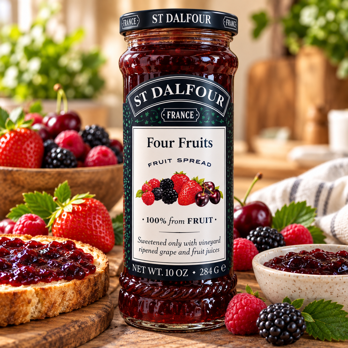 St. Dalfour Four Fruits – Gem de Fructe de Pădure, 284 g