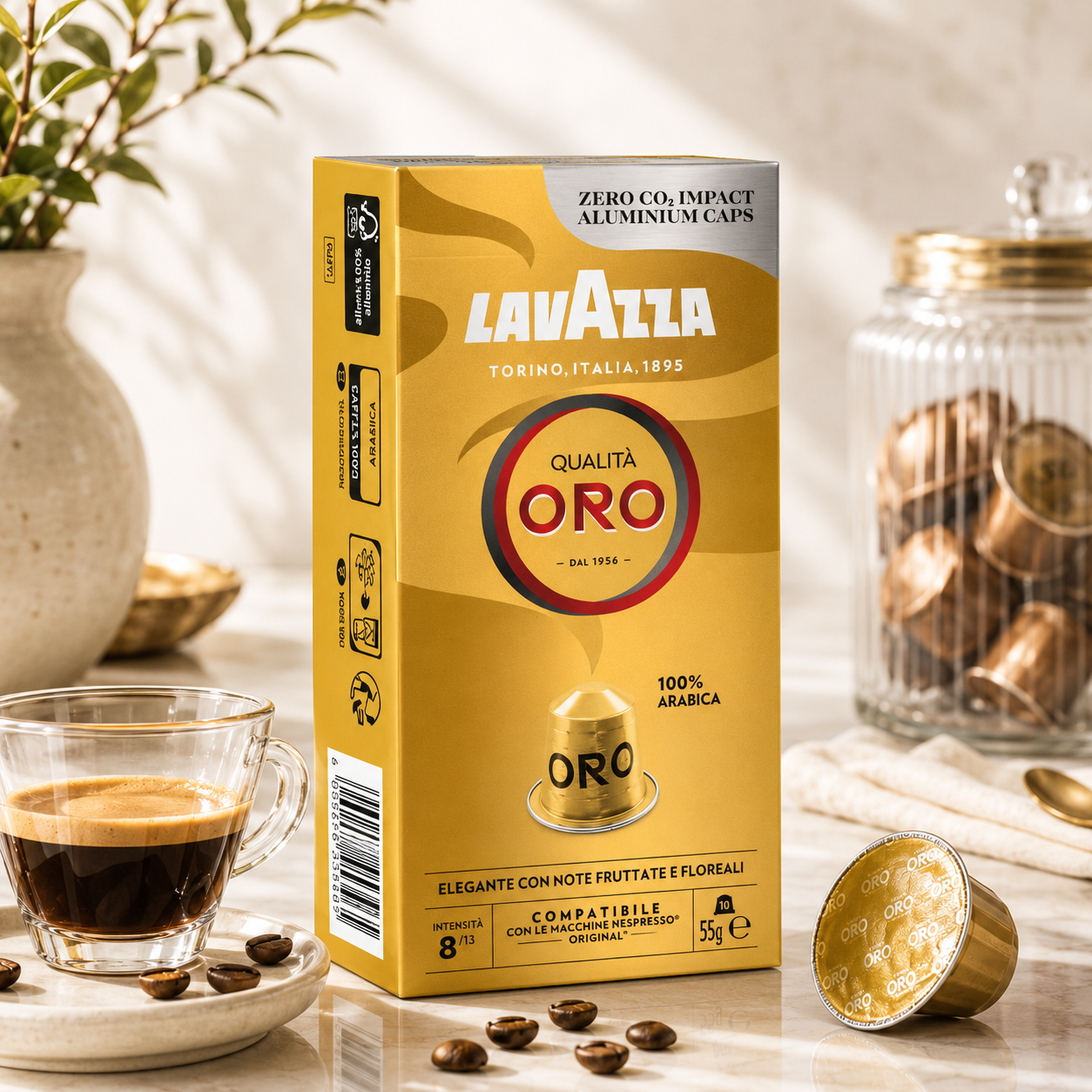Capsule Cafea Lavazza Qualità Oro, Compatibile Nespresso, 10 Capsule, 55 G
