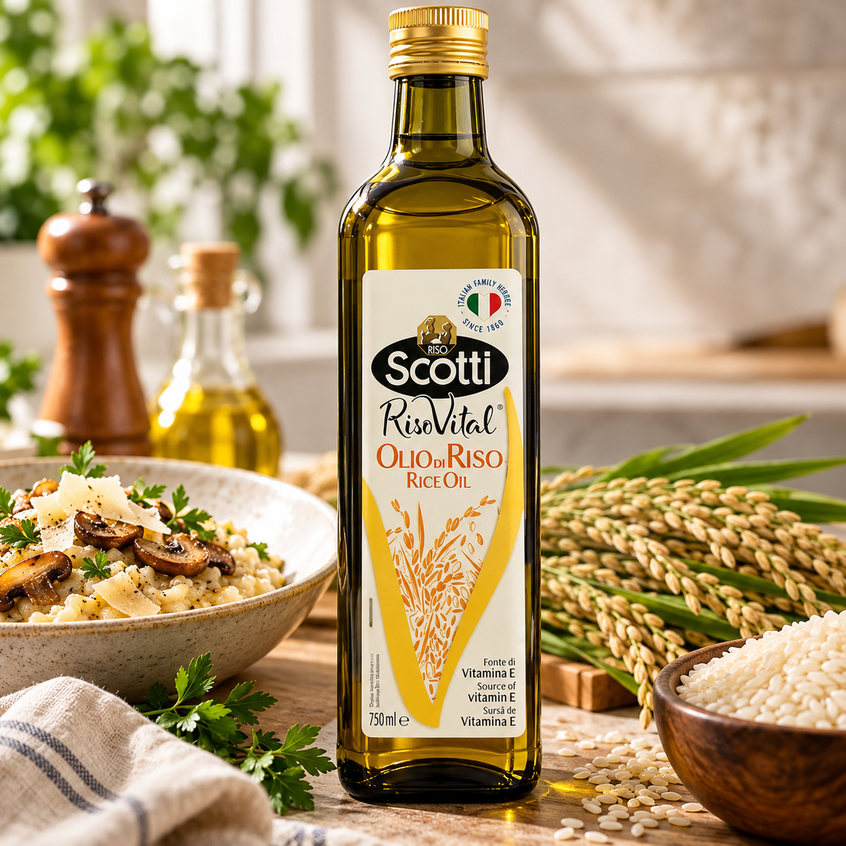 Riso Scotti Risovital – Ulei de Orez, Sursă de Vitamina E, 750 ml