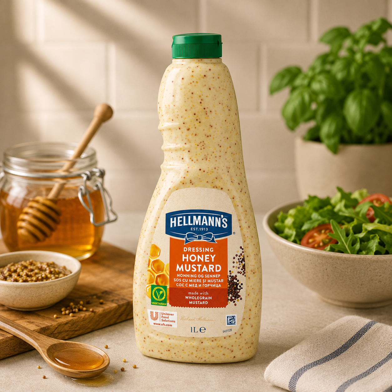 Dressing Hellmann’s cu Miere și Muștar, 1 L