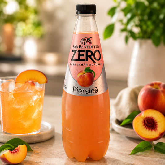 San Benedetto Zero Cu Piersici, Fără Zahăr Adăugat, 0,75 L