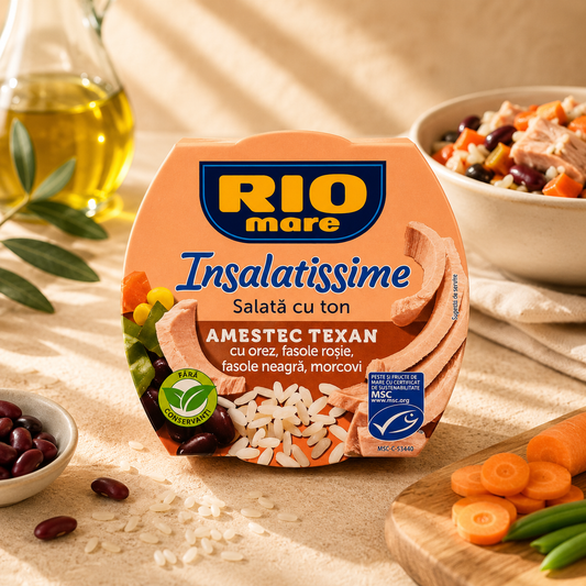 RIO Mare Insalatissime – Salată cu ton și amestec texan, 160 g