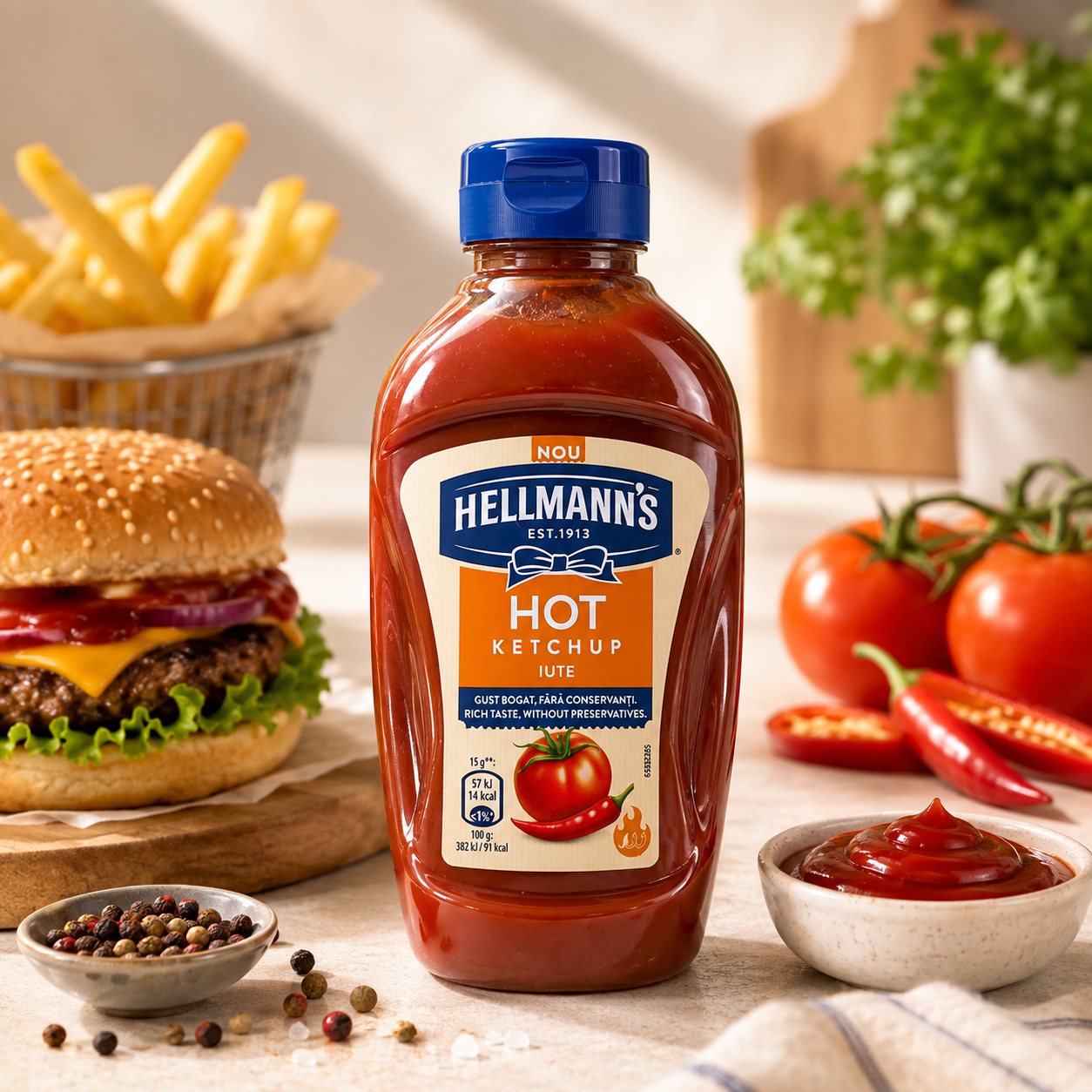 Ketchup Hellmann’s Iute, 470 g