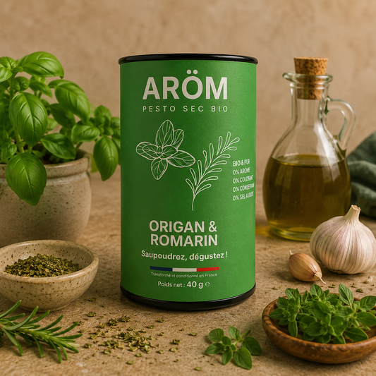 ARÖM Pesto Uscat Bio cu Oregano și Rozmarin – 40 g