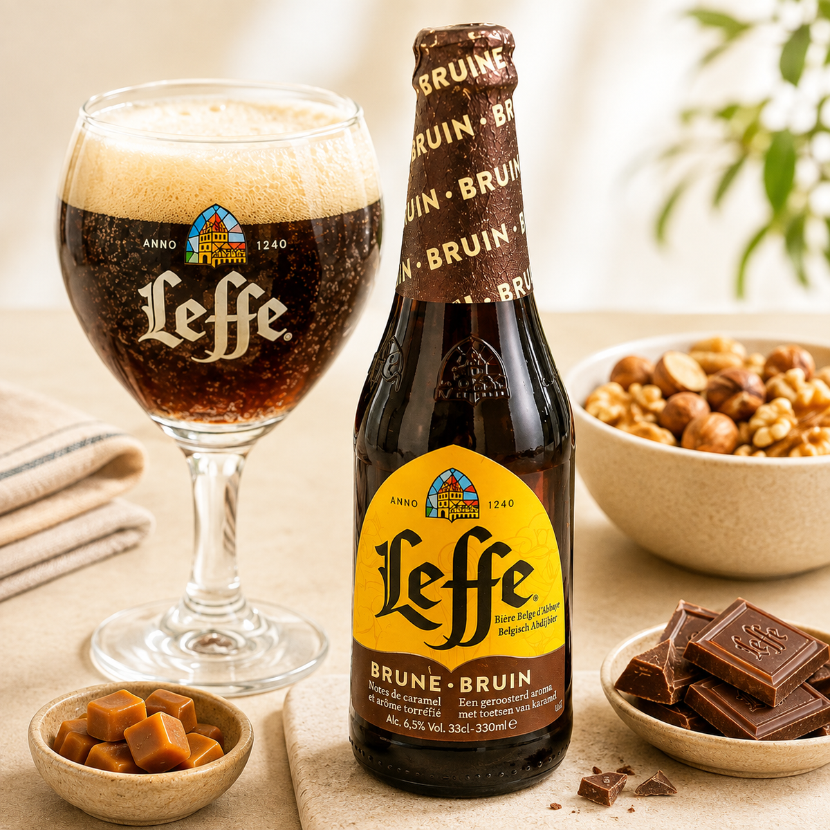 Bere Leffe Brune Belgiană 6,5%, 330 ml