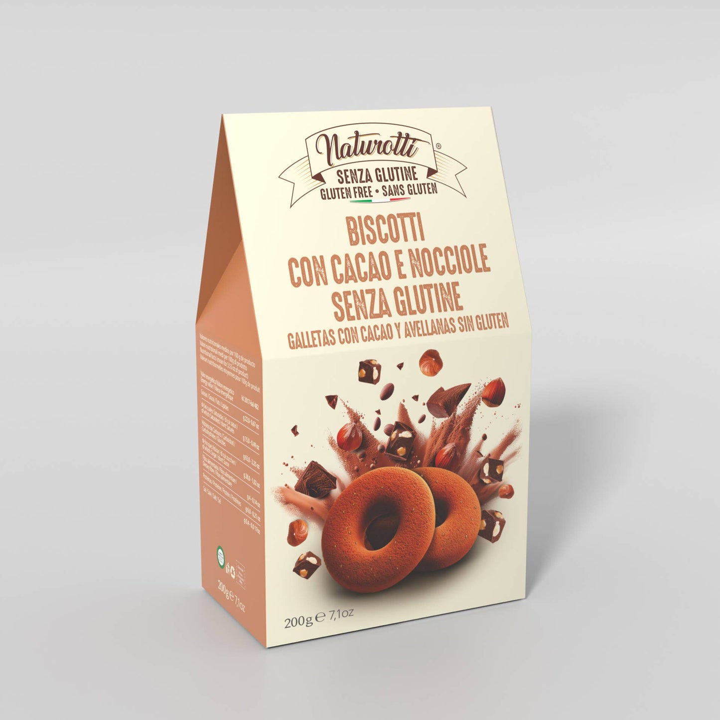 Biscuiți cu Cacao și Alune de Pădure Fără Gluten Naturotti 200g