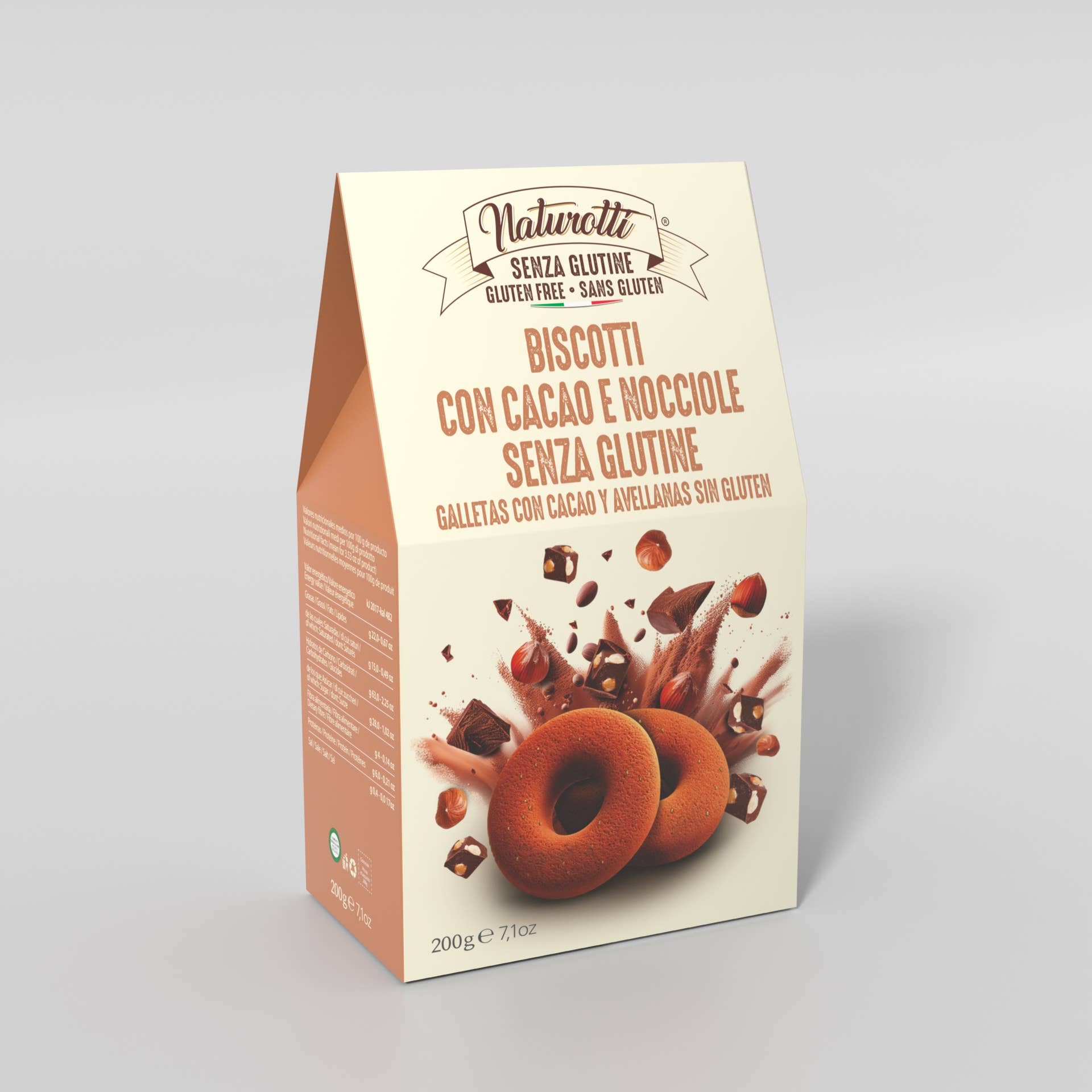 Biscuiți cu Cacao și Alune de Pădure Fără Gluten Naturotti 200g