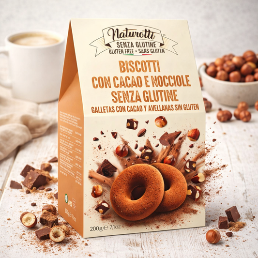 Biscuiți cu Cacao și Alune de Pădure Fără Gluten Naturotti 200g
