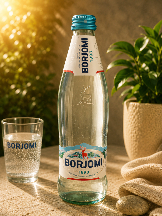 Borjomi 500ml – apă minerală naturală georgiană cu mineralitate intensă și caracter vulcanic