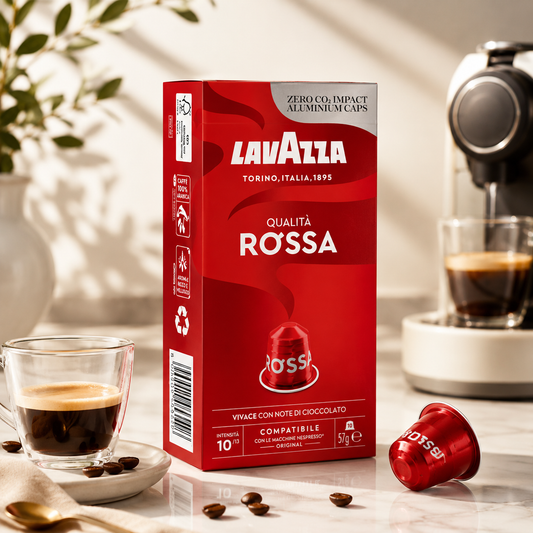 Capsule Cafea Lavazza Qualità Rossa, Compatibile Nespresso, 10 Capsule, 57 G