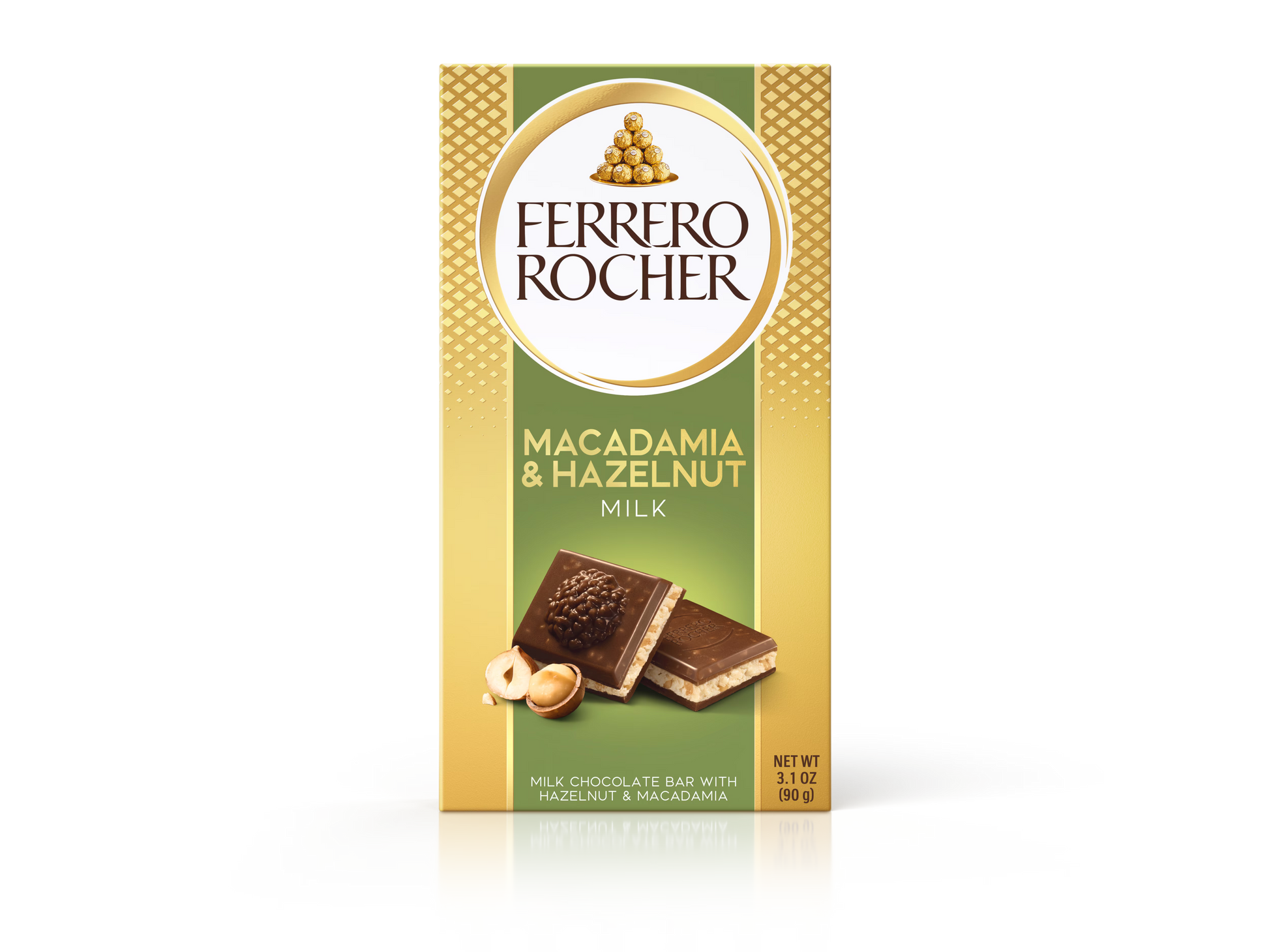 Ciocolată cu Lapte, Nuci de Macadamia și Alune de Pădure Ferrero Rocher 90g