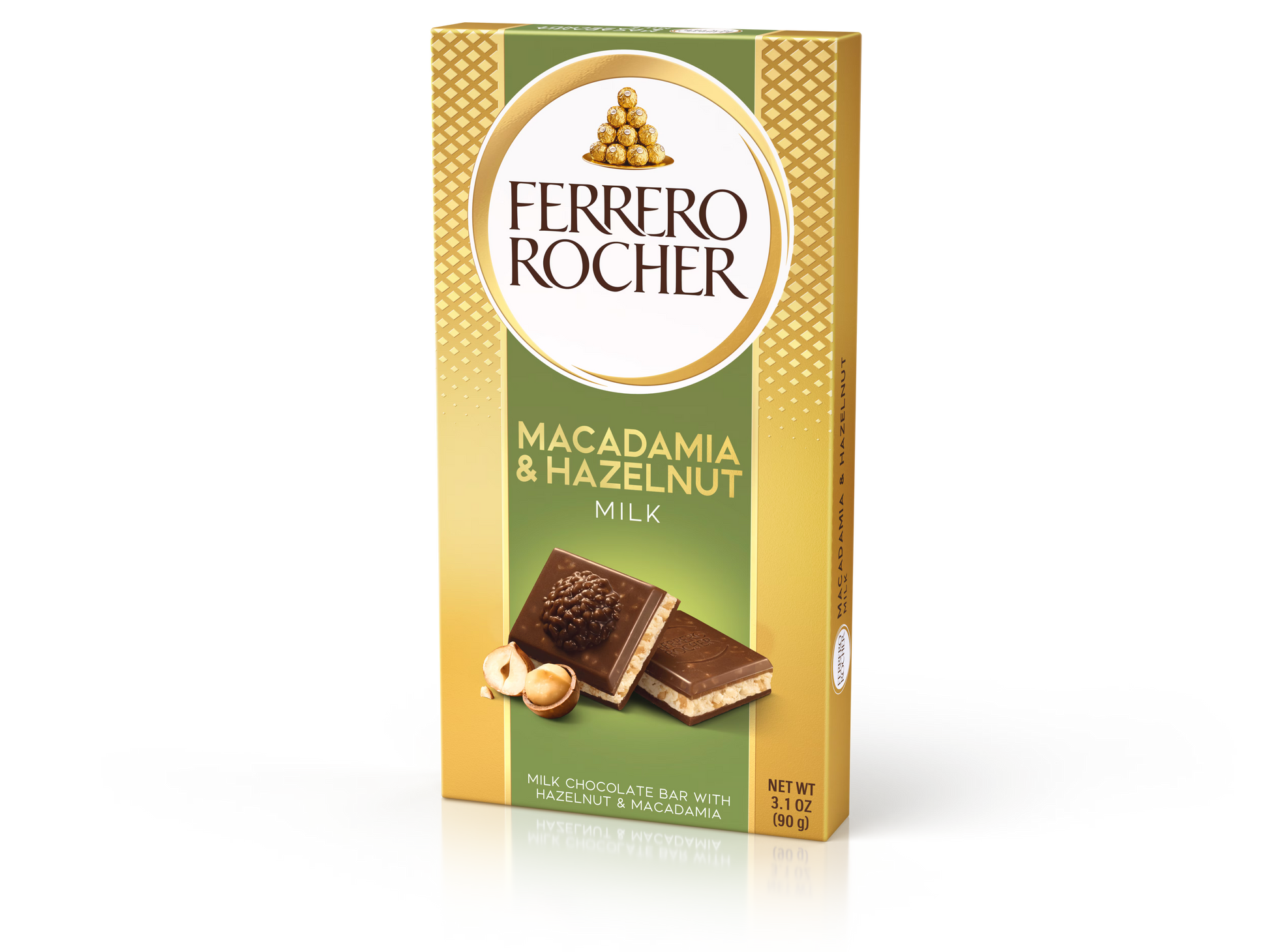 Ciocolată cu Lapte, Nuci de Macadamia și Alune de Pădure Ferrero Rocher 90g