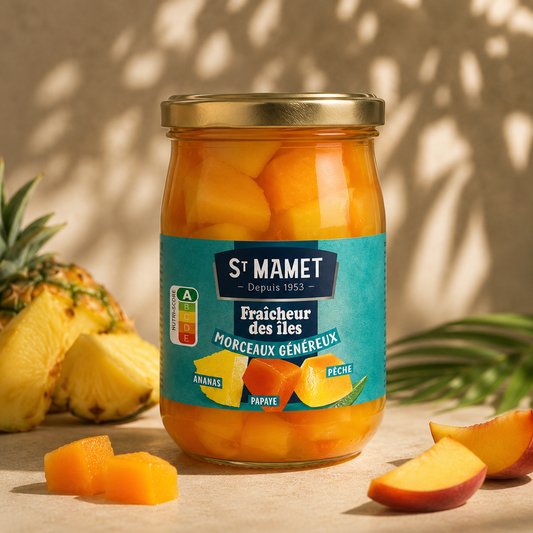 Cocktail de Fructe Exotice cu Papaya, Ananas și Piersici St Mamet 525g
