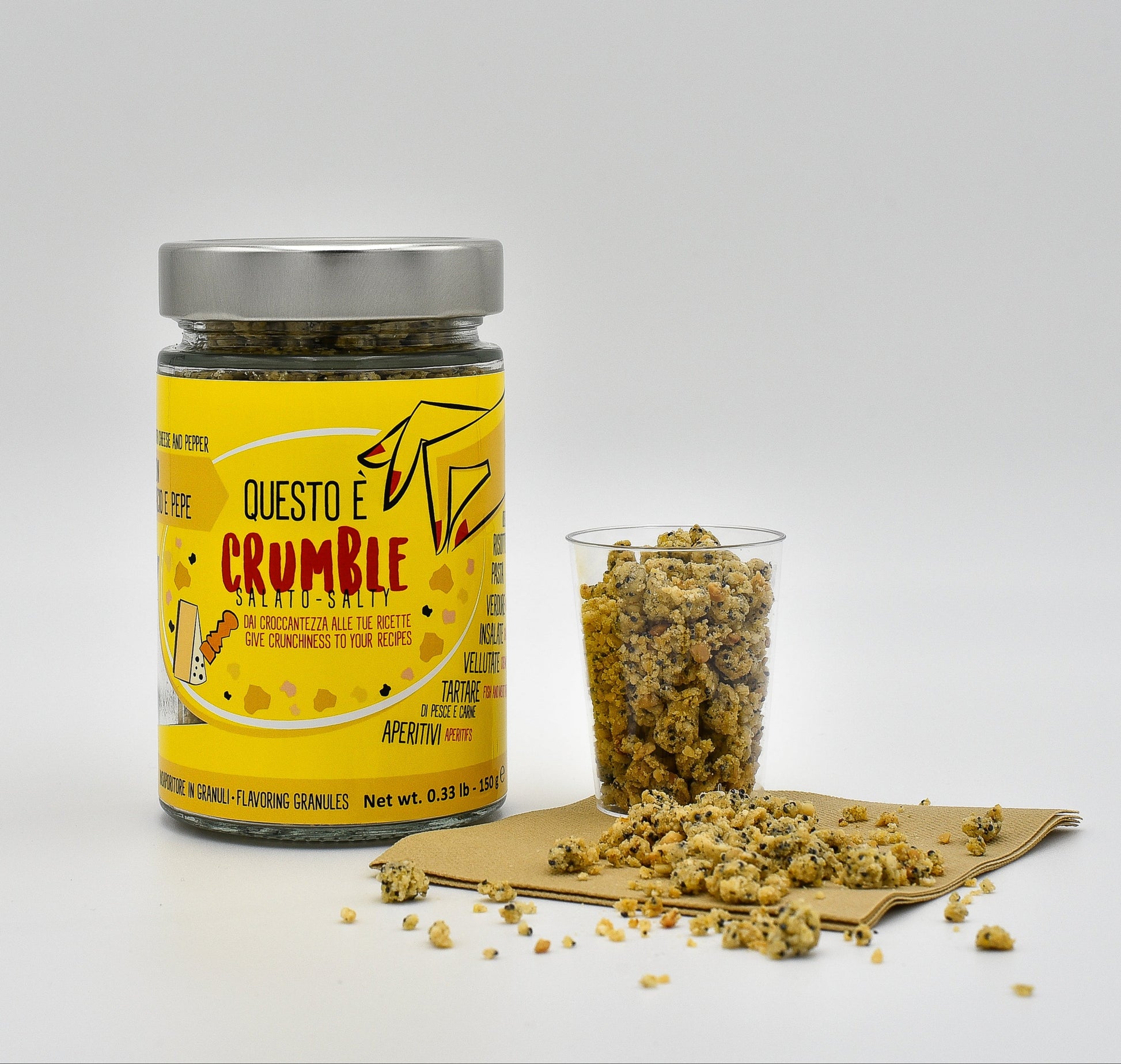 Condiment Crumble Sărat Cacio e Pepe 130g | Gli Aironi